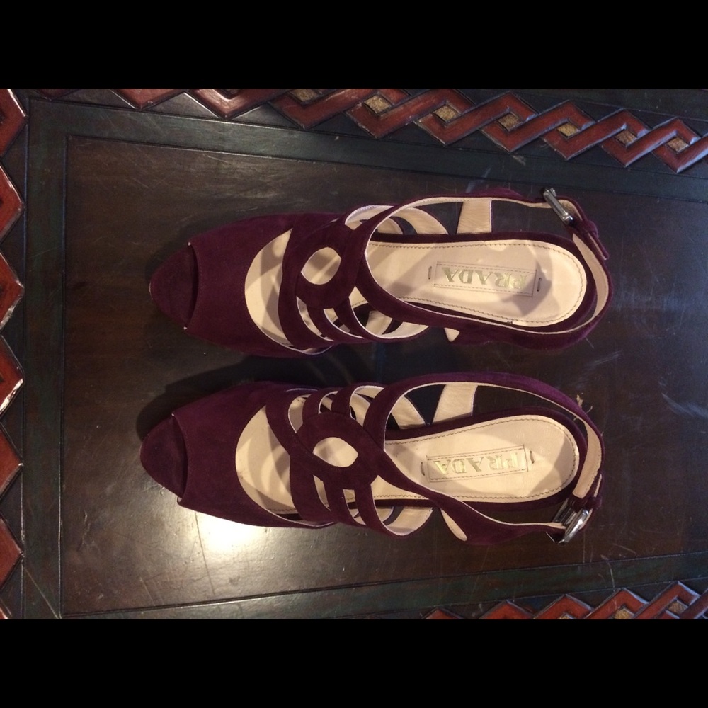 Prada python heel suede sandals - Picture 2 of 7